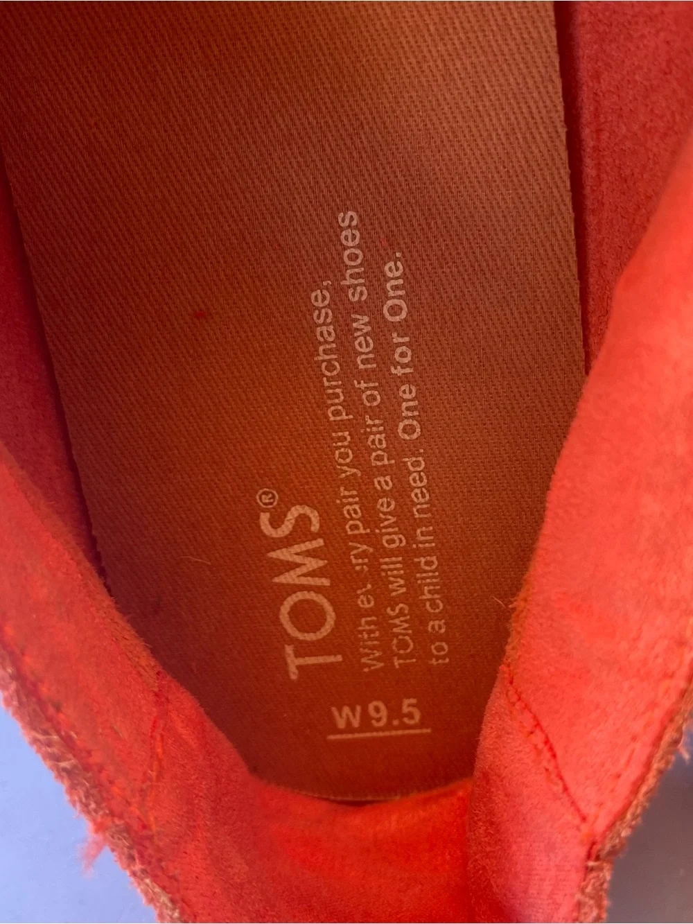 TOMS Coral Suede Slip On Hibiscus Sueded Espadrille Comfort Casual Womens Sz 9.5